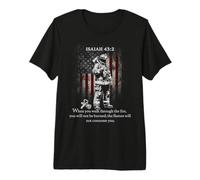 Isaiah 43 2 Forged in The Fire Bible Verse Firefighter Men`s Premium T-Shirt