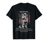 Isaiah 43 2 Forged in The Fire Bible Verse Firefighter Men`s T-Shirt