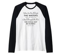Isaiah 43:2 The Waters I Will Be with You Bible Faith Verse Raglan Baseball Tee