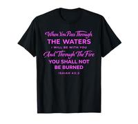 Isaiah 43:2 The Waters I Will Be with You Bible Faith Verse T-Shirt