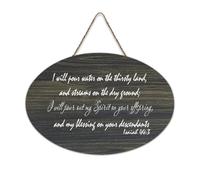Isaiah 44:3 I Will Pour Water on The Thirsty Land, And Streams on The Dry Ground; I Will Pour Out My Rustic Wood Hanging Sign Wooden Wall Decor for Living Room Bedroom Door Window Home 6x10in