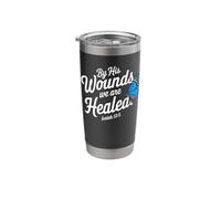 Isaiah 53:5-by His Wounds We are Healed Butterfly Scripture Stainless Steel Insulated Tumbler