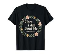 Isaiah 6:8 Here I Am Send Me Bible Verse Women - Christian T-Shirt