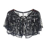 ISAKEN 1920s Shawl Wraps Women's Sequin Beaded Shawl Wraps Sequin Beaded Evening Cape Art Deco Evening Cape Vintage Shawl