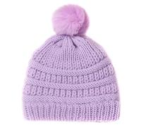 ISAKEN Baby Knitted Hats Winter Hats Warm Kids Hats Newborn Beanie Soft Cotton Baby Hats for Girls Boys 0-24 Months Purple