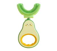 ISAKEN Baby U-Shaped Toothbrush, Whole Mouth Teeth Brush Soft Silicone Toothbrush, Manual Toothbrushes All-Round Cleaning Oral Teeth Care for Kids Toddlers 2-6 Years (Orange-Avocado)