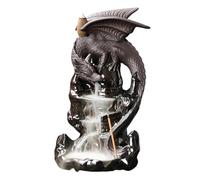 ISAKEN Ceramic Dragon Backflow Incense Burner, Dragon Incense Holder Reverse Flow Incense Burner Waterfall Incense Holder for Spa, Yoga, Meditation
