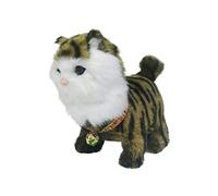 ISAKEN Electric Plush Cat Toy Electric Cat Stuffed Animal Toys Interactive Cat Toy Cute Electric Plush Cat Interactive Cat Pet Toy with Sound Walking Stuffed Animal Toys for Girls Baby Kids