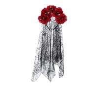 ISAKEN Headband Red Roses Hair Band Flowers for Girls Women Headband Headband Headwear Flower Crown Headbands for Photography, Wedding and Party