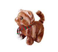 ISAKEN Interactive Electric Plush Cat Toy that Walks, Barks and Tails, Realistic Plush Kitten Stuffed Animal Dolls for Girls Boys and Girls Aged 3 4 5 6 Years