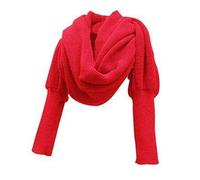 ISAKEN Knitted Winter Scarf Cape Shawl with Sleeves for Women & Girls
