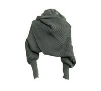 ISAKEN Knitted Winter Scarf Cape with Sleeves - Fashion Shawl for Women & Girls