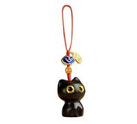ISAKEN Lucky Cat Mini Bag Keyring - Cute Wooden Cat Keychain Accessory for Women's Handbag, Backpack, Phone Purse - Funny Gifts