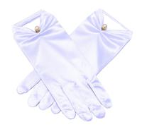 ISAKEN Short Opera Gloves Women's Short Satin Gloves Wedding Gloves Ceremony Gloves Elegant Banquet Gloves Women's Dress Gloves for Dinner Banquet Tea Party Halloween Party