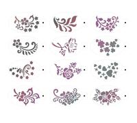 ISAKEN Tattoo Stencils for Kids, Reusable Face and Body Stencils Temporary Tattoo Stencils Face Painting Stencils for Kids Halloween Holiday Party