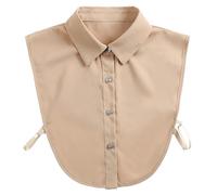 ISAKEN Women Collar Vintage Elegant Ladies Detachable Half Shirt Collar Insert Ladies Blouse Ladies Fake Collar Blouse Collar Insert for Sweaters, Blazers, Jackets Khaki