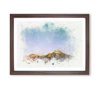 Isalo National Park In Madagascar In Abstract Modern Art Framed Wall Art Print, Ready to Hang Picture for Living Room Bedroom Home Office Décor, Walnut A2 (64 x 46 cm)