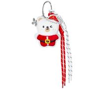 iSamzan Plush Star Bag Charm: Squeaky Sound Keychain for Purse Backpack Wallet, Gift Accessory for Women, Red Santa Bear, 4‘’