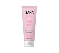 ISANA Korean Skincare Cream-to-Foam Cleanser, with Cica & BHA/PHA, Cleans Pores Deep & Hydrated