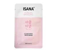 ISANA Korean Skincare Glass Skin Mask, 1 Piece - Biocellulose Face Mask with Hyaluron, Niacinamide, Glycerin & Panthenol - Moisturising & Soothing - Made in Korea