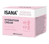 ISANA Korean Skincare Hydration Cream, 50 ml - Moisturising Cream with CICA & Panthenol - Nourishing, Soothing & Regenerating - Made in Korea