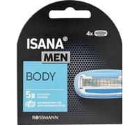ISANA men Body Razor Blades 4 Pack 5 Blades Body Developed with Lubricating Strip