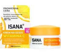 IISANA Vitamin C Day Cream 50 ml for All Skin Types, with Hyaluronic and Grapefruit Extract, SPF 15