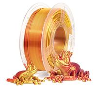 iSANMATE 3D Printer Filament, Dual Color Filament Shiny Silk PLA Filament 1.75mm, 3D Printing Filament, 1 KG/Spool, Dimensional Accuracy +/- 0.03 mm Gold Red