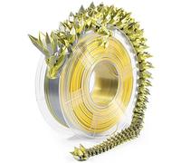 iSANMATE 3D Printer Filament, Dual Color Filament Shiny Silk PLA Filament 1.75mm, 3D Printing Filament, 1 KG/Spool, Dimensional Accuracy +/- 0.03 mm, PLA Dual Color Silver Gold