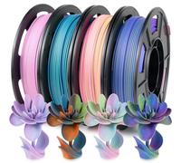 iSANMATE 4 Pack Matte Tri-Colour PLA Filaments 1.75 mm, 3-in-1 Colour Co-Extrusion 3D Printer Filament, 250 g x 4/Spool Matte Filament, Dimensional Accuracy +/- 0.03 mm