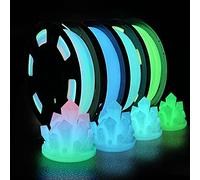 iSANMATE Glow in The Dark PLA Filament 1.75mm, Fluorescent Green, Blue, Blue-Green, Rainbow 3D Printer Filament 4 x 250g Spool, Accuracy +/- 0.03 mm