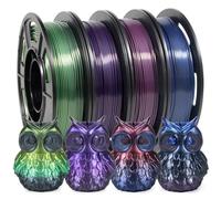 iSANMATE Gradient Silk PLA Filament Set, Gradient Color Silk Filament 1.75mm, 3D Printer PLA Filament Accuracy +/- 0.03 mm, 250g/Spool x 4 Compatible with Most FDM 3D Printers