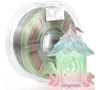 iSANMATE PETG Transparent Glitter Filament, 1.75 mm PETG Clear Gradient Rainbow, Multicoloured 3D Printer 1 kg/2.2 lb Spool, Clear Filament