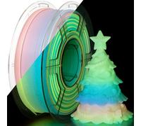 iSANMATE PLA Glow in the Dark Filament 1.75 mm, Rainbow PLA High-Strength Phosphorescent Filament, Dimensional Accuracy +/- 0.03 mm, 1KG/Spool, Compatible with Most FDM 3D Printers