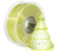 iSANMATE Transparent Flashing PLA Filament 1.75 mm, Clear Glitter Yellow Green 3D Printer Filament 1KG(2.2 lb)/Spool, Dimensional Accuracy +/- 0.03 mm