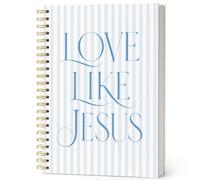 ISANOU Christian Bible Love Like Jesus Journal Notebook for Women Teen Kids | Christian Jesus Blue Striped Hardcover Spiral Notebook for Church Sermon Notes,Christian Faith Gifts,Prayer Journal for Women