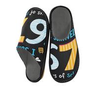 ISAOA 67 Pencil Paper Airplane Alarm Clock House Slippers for Women Men, Non Slip Slippers Warm Slippers House Shoes Indoor Outdoor, 36-37