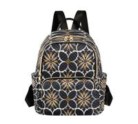 ISAOA Abstract Decorative Pattern Quilted Multi-Pocket Rucksack