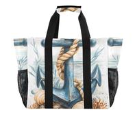 ISAOA Anchor Shell Starfish Beach Bags for Women Large Waterproof Beach Tote Bag Travel Pool Yoga Nurse Shopping Tote Bag
