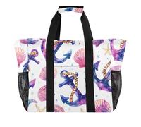 ISAOA Anchor Starfish Shell Pattern Beach Bags for Women Large Waterproof Beach Tote Bag Travel Pool Yoga Nurse Shopping Tote Bag