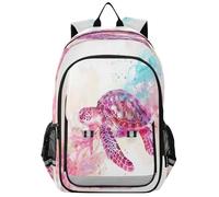 ISAOA Backpack Bookbag School Bag Travel Bag Marine Turtle Jellyfish Innovative Page Design Soft Dr for Girls Boys Teen