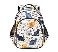 ISAOA Backpack Toddler School Book Bag for Girls Boys Kids Travel Bag Various Cats and Kittens 8-14 Years Old