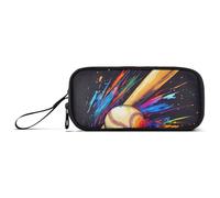 ISAOA Baseball Baseball Bat Big Capacity Pencil Case 3 Compartments Pencil Pouch Portable Large Storage Pencil Box Pencil Bag for Teen Boys Girls Adults Students