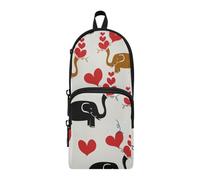 ISAOA Big Capacity Pencil Cases with Multi Pockets Animal Elephant Love Pouch Bag School Office Teen Girls Boys