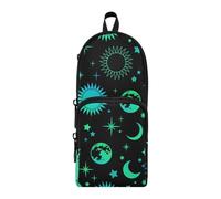 ISAOA Big Capacity Pencil Cases with Multi Pockets Mystical Esoteric Pattern with Sun Moon Pouch Bag School Office Teen Girls Boys