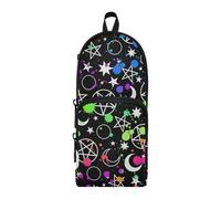 ISAOA Big Capacity Pencil Cases with Multi Pockets Mystical Esoteric Pattern with The Moon Pouch Bag School Office Teen Girls Boys
