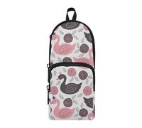 ISAOA Big Capacity Pencil Cases with Multi Pockets Pink and Black Princess Swan Pouch Bag School Office Teen Girls Boys