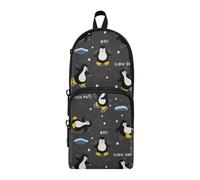 ISAOA Big Capacity Pencil Cases with Multi Pockets T Ice Skating Little Penguins Pouch Bag School Office Teen Girls Boys