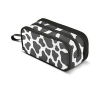 ISAOA Big Capacity Pencil CasesBlack and White Cow Spot Pencil Pouch Bag Large Pen Bag Stationery Bag for Girls Boys Adults Student