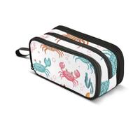 ISAOA Big Capacity Pencil CasesColorful Crabs and Corals Pencil Pouch Bag Large Pen Bag Stationery Bag for Girls Boys Adults Student
